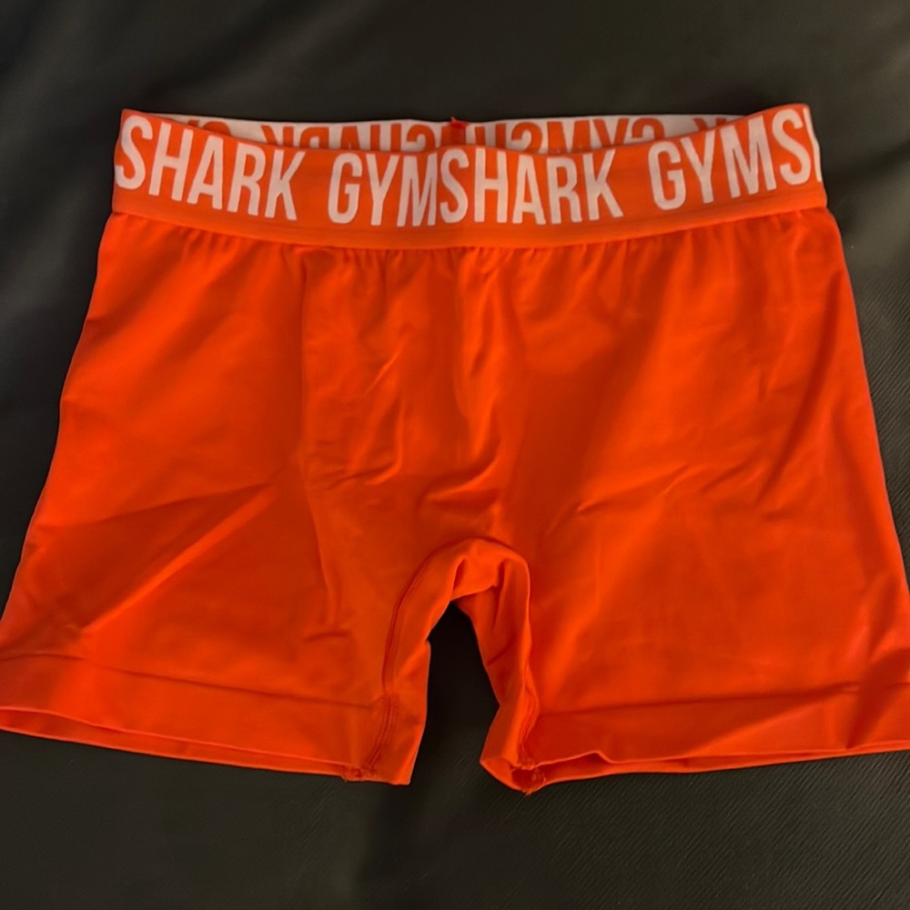 Bright orange gym shark shorts size medium